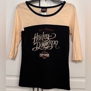 Harley-Davidson Black and Orange Logo Tee